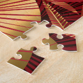 Gold Rot, geometrisches tropisches Muster. Puzzle (Seite)