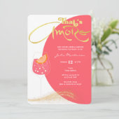 Gold # Rot Rot, das ist ein weiteres Brautparty Pa Einladung (Stehend Vorderseite)