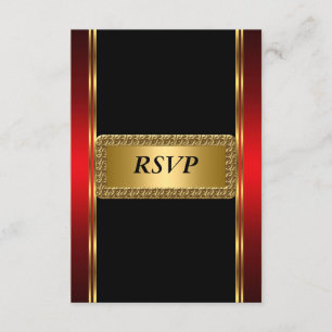 Gold  rot Schwarz Art Deco U.A.w.g. RSVP Karte