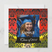 GOLD, ROT, SCHWARZ-DAMASK-ABSCHLUSS-MONOGRAMM ANKÜNDIGUNG (Vorderseite)