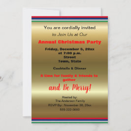 Gold Rot Strip Weihnachtsfest Party Ankündigung
