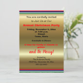 Gold Rot Strip Weihnachtsfest Party Ankündigung (Stehend Vorderseite)