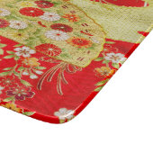Gold Rot Traditionelles japanisches Blumenglas Blu Schneidebrett (Ecke)