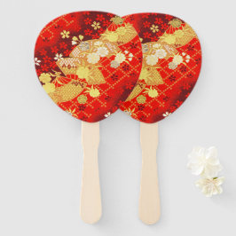 Gold Rot Traditionelles Japanisches Floral Sakura Fächer