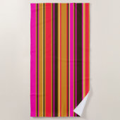 Gold, Rot und Magenta Strandtuch (Vorderseite)