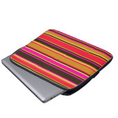 Gold, Rot und Magenta Striped Electronics Bag Laptopschutzhülle (Vorne Knopf)