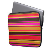 Gold, Rot und Magenta Striped Electronics Bag Laptopschutzhülle (Vorderseite Links)