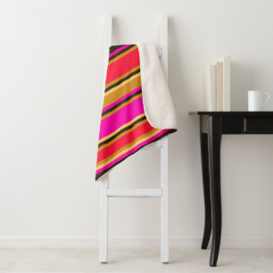Gold, Rot und Magenta Stripter Sherpa Blanket Sherpadecke