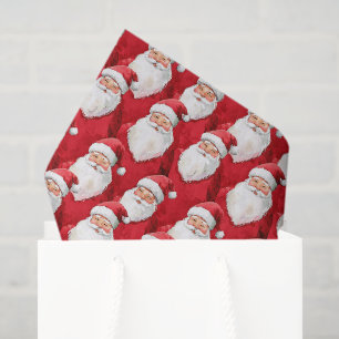 Gold Rot Weiß Fröhlicher Weihnachtsmann Weihnachte Seidenpapier