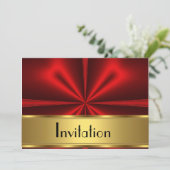 Gold Rote Einladung jedes Party (Stehend Vorderseite)