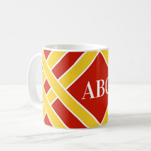 Gold/rote/weiße Bänder, Streifen, fertigen Kaffeetasse