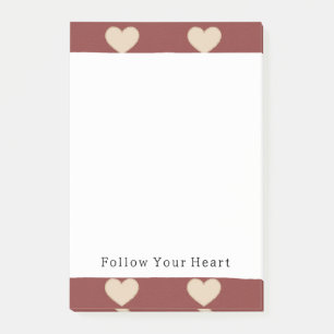 Gold Roter Creme Glitter Herzen Valentinstag Post-it Klebezettel