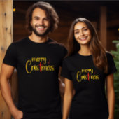 Gold Roter Glitzer Frohe Weihnachten Christliches  T-Shirt