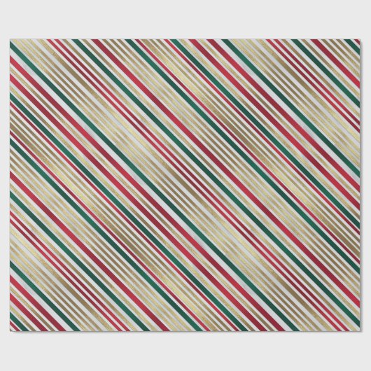 Gold rotes Stripteppichpapier Geschenkpapier (Flach)