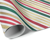 Gold rotes Stripteppichpapier Geschenkpapier (Rolleneckpunkt)