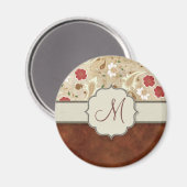 Gold-, Rotes und weißesblumen auf Magnet (Vorderseite/Rückseite)