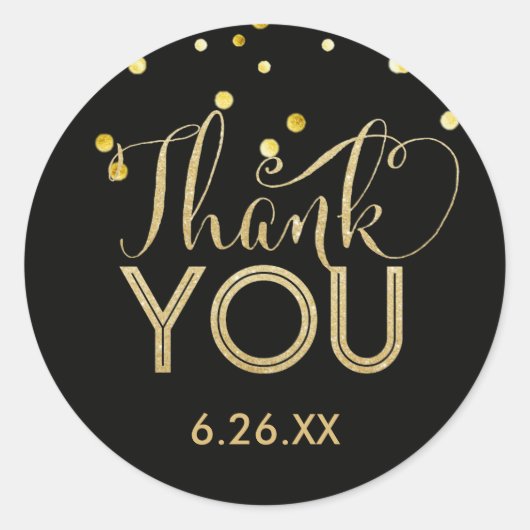 Gold Round Stickers für Schwarze und Imitate (Vorderseite)