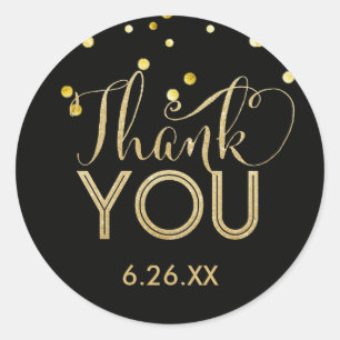 Gold Round Stickers für Schwarze und Imitate