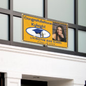 Gold & Royal Blue Accent Vinyl Abschluss Foto Banner (Äußeres Gebäude)