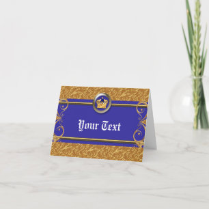 Gold & Royal Blue Crown Geburtstagsfeier Danke