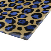 Gold & Royal Blue Glam Leopard Spots drucken Schneidebrett (Ecke)