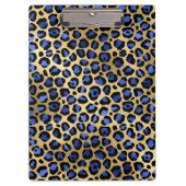 Gold & Royal Blue Glam Leopard Spots Print Klemmbrett (Vorderseite)
