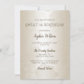 Gold Royal Blue Sparkle Dress Sweet 16 Einladung (Rückseite)