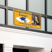 Gold & Royal Blue Vinyl Abschluss Foto Banner (Äußeres Gebäude)