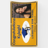 Gold & Royal Blue Vinyl Abschluss Foto Banner (Vertikal)