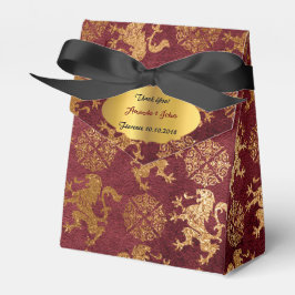 Gold Royal Burgunde Lions Gefallen Vielen Dank Geschenkschachtel