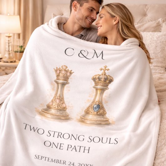 Gold Royal Couple Blanket Romantic Wedding Gift Fleecedecke