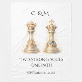 Gold Royal Couple Blanket Romantic Wedding Gift Fleecedecke (Vorderseite)