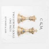 Gold Royal Couple Blanket Romantic Wedding Gift Fleecedecke (Vorderseite (Horizontal))