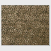 Gold Royal Damask Black Crushed Velvet Sepia Glam Geschenkpapier (Flach)