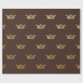 Gold Royal Damask Bronze King Crown Heraldic Geschenkpapier (Flach)