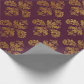 Gold Royal Damask Floral Ornament Burgund Barock Geschenkpapier (Ecke)