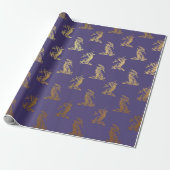 Gold Royal Fairly Sword Lila Plum Heraldic Geschenkpapier (Ungerollt)