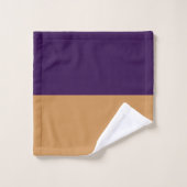 Gold & Royal Lila Stripe Badhandtuch Set (Waschlappen)