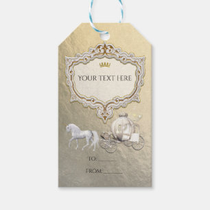 Gold Royal Princess Storybook Carriage & Unicorn Geschenkanhänger