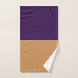 Gold & Royal Purple Streifen Badhandtuch Set