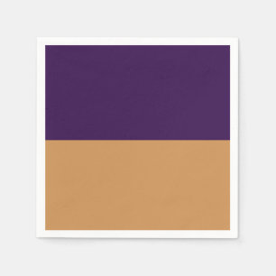 Gold & Royal Purple Streifen Geburtstagsfeier Serviette
