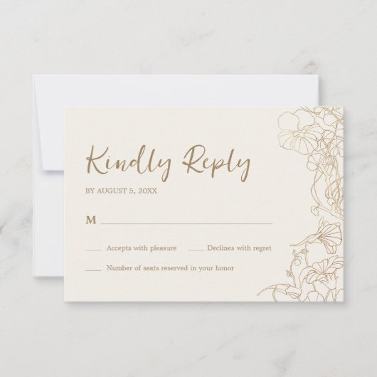 Gold RSVP Karte (Vorderseite)