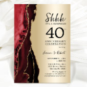 Gold Ruby Red Überraschung 40 Jahre Jubiläum Einladung