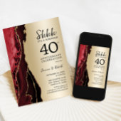 Gold Ruby Red Überraschung 40 Jahre Jubiläum Einladung
