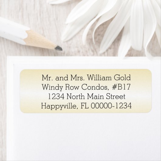 Gold-Rücksendeadresse-Druck oder Blanketiketten (Insitu)