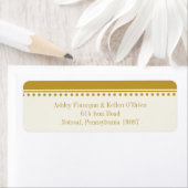 Gold-Rücksendeadresse-Etikett, Caroline-Hochzeit (Insitu)