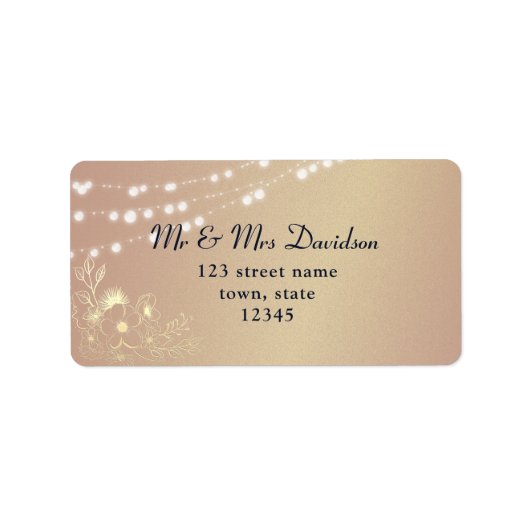 Gold-Rücksendeadresse für Gildenflora-Rose Adressaufkleber (Vorne)