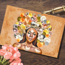 Gold Rush Black Girl Decoupage Tissue