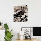 Gold Rush Deadwood South Dakota 1876 Sepia Poster (Heimbüro)