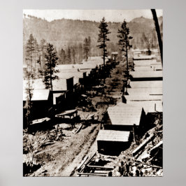 Gold Rush Deadwood South Dakota 1876 Sepia Poster